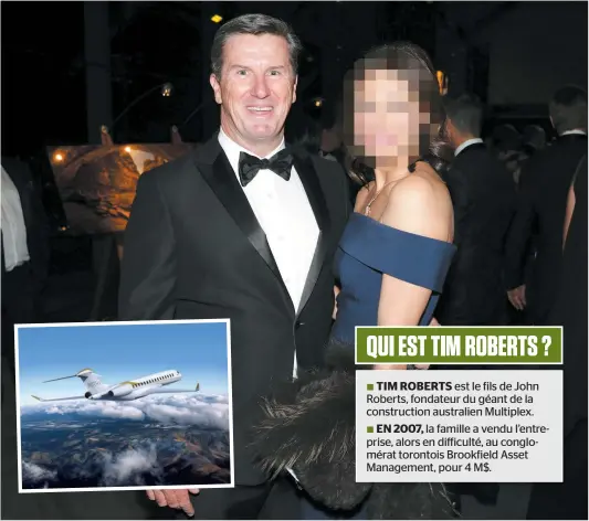  ?? PHOTOS COURTOISIE THE WEST AUSTRALIAN, WESTPIX ET COURTOISIE BOMBARDIER ?? Tim Roberts, un milliardai­re australien, réclame des dizaines de millions de dollars à Bombardier, lui reprochant de ne pas avoir respecté des ententes de vente d’avions d’affaires, notamment en ce qui a trait à un Global 7000 (en mortaise).