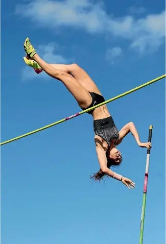  ?? PHOTO: PHOTOSPORT ?? It’s blue skies ahead for Eliza McCartney after her record-breaking win in Auckland on Sunday.