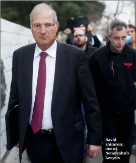  ?? PHOTO: FLASH 90 ?? David Shimron: one of Netanyahu’s lawyers