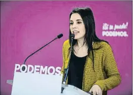  ?? DANI DUCH ?? Irene Montero, ayer en la sede de Podemos