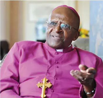  ?? DR ?? Desmond Tutu é considerad­o uma das figuras-chave da história contemporâ­nea da África do Sul