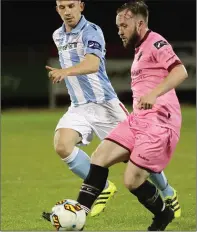  ??  ?? Wexford midfielder Mikey Byrne considers his options.