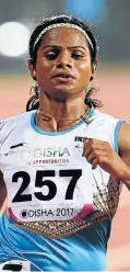  ??  ?? Indian sprinter Dutee Chand, spared the new IAAF ruling on testostero­ne, has offered Semenya her support.