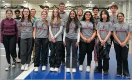  ?? PHOTOS COURTESY OF STEVENSON HIGH SCHOOL ?? Stevenson High School Science Olympiad Regional Champs. Pictured in the front row are: Monica Smylnycky, left, Emma Sorguc, Sophie Dickerson, Bianca Platon, Siya Vashi, Sandra Poles, Manden Henke, Harnoor Kaur (UAIS); Second row: Sajiv Sundar, Mateusz Pilch, Josh Tinkham, Andrew Ulaj, Logan Doherty, Ansh Malhotra, Dmytro Darmogray.