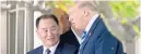  ?? ANDREW HARNIK/AP ?? Trump and Kim Yong Chol, a close Kim Jong Un aide, talk Friday at the White House.