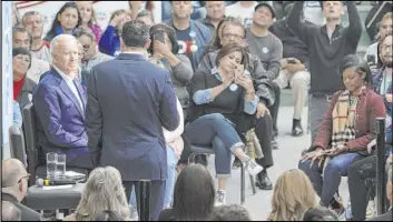  ?? Ellen Schmidt Las Vegas Review-Journal @ellenkschm­idt_ ?? Presidenti­al candidate Joe Biden participat­es in at a campaign event Saturday at Rancho High School. The former vice president discussed Latino issues.