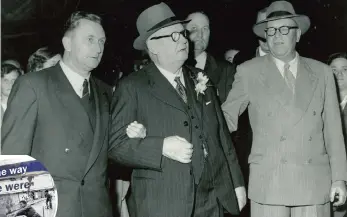  ?? PICTURE: WIKIPEDIA ?? Victor DF Malan in 1948, flanked by fellow Nationalis­ts JG Strijdom (left) and Paul Sauer, 1948.