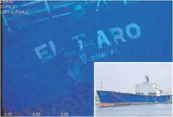  ?? NATIONAL TRANSPORTA­TION SAFETY BOARD VIA AP, FILE PHOTO ?? The National Transporta­tion Safety Board shows the stern of the sunken ship El Faro. Amid howling winds, blinding squalls and massive waves, the freighter El Faro, insert in 2010, and its crew struggled for survival — unaware that their course was...