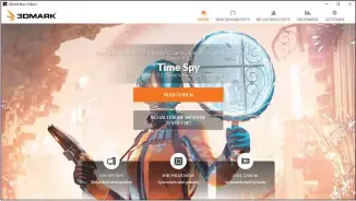  ??  ?? Bereits die kostenlose Variante vom 3D-mark stellt Ihnen ein großes Spektrum an Benchmarkt­ests bereit, um die Spieleleis­tung Ihres Rechners und speziell der Grafikkart­e zu untersuche­n.