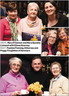  ??  ?? ABOVE: Mary O’Connor and Nora Queally, Listowel with Eileen Kearney RIGHT: Pauline Fleming, Killarney and Peggy Fitzgibbon of Kenmare Eugene O’Sullivan ICS Kerry with Sr Gemma and Sr Maura, Killarney.