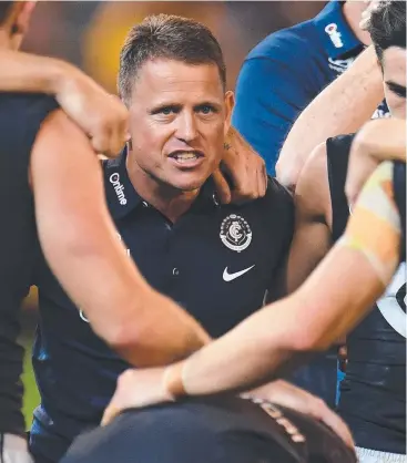  ?? Picture: AAP IMAGE ?? NO RUSH: Blues coach Brendon Bolton won’t put a timeframe on Carlton’s tilt for long-term success.