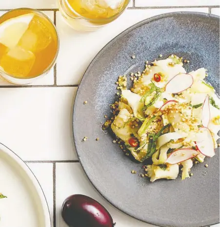  ??  ?? Chef David Hawksworth's halibut ceviche with passion fruit marinade calls for a high-acid oak-free white wine.
