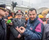  ?? [MAURO UJETTO/NURPHOTO] ?? Matteo Salvini, le dirigeant de la Ligue, est favorable au Lyon-Turin, comme le sont les chefs d’entreprise interressé­s par ses retombées économique­s.