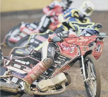  ??  ?? Ulrich Ostergaard leads the way for Panthers against Sheffield. Photo: David Lowndes.