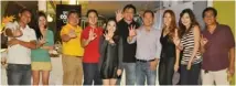  ??  ?? The Thunderbir­d team with Sonny’s close friend Lando Luzong during Engr. Lagon’s birthday party last February 2.