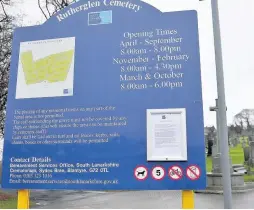  ??  ?? List of rules Issues about Rutherglen Cemetery were raised last week