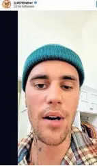  ?? SCREENSHOT: INSTAGRAM ?? Mit diesem Video wandte sich Bieber an seine Fans.