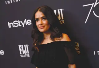  ??  ?? SALMA HAYEK attends the Hollywood Foreign Press Associatio­n and InStyle celebratio­n of the 75th Annual Golden Globe Awards season at Catch LA in West Hollywood, California, on Nov. 15.