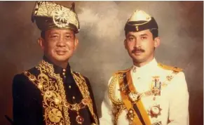 ??  ?? Sultan Ibrahim as a young man with his father, Almarhum Sultan Iskandar Ibni Almarhum Sultan Ismail.