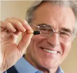  ??  ?? So small: Hearing aid sits invisibly in the ear canal