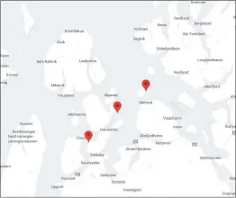  ?? FOTO: SKJERMDUMP ?? Eidsfjord Sjøfarms tre lokalitete­r i Nordreisa og Skjervøy. Omtalt lokalitet er den helt til venstre.