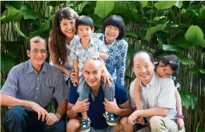  ??  ?? The family (from left): dr Pola Singh, his daughter Cheryl, grandson Nathan, son dillon, wife rina, son-in-law Chris Chan and granddaugh­ter Hannah.