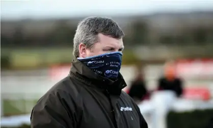  ??  ?? Gordon Elliott said: ‘I appreciate that an initial viewing of this photo suggests it is a callous and staged photo but nothing could be further from the truth.’ Photograph: David Fitzgerald/Sportsfile/Getty Images