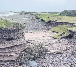  ?? ?? Some of the damage caused at Fortrose & Rosemarkie Golf Club