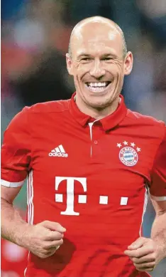  ?? Foto: imago ?? Spielt, lacht und trifft seit 2009 für den FC Bayern: Arjen Robben. Der 32 Jährige hat seinen Vertrag bis 2018 verlängert.