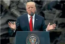  ?? PHOTO: REUTERS ?? US President Donald Trump speaks in Warsaw’s Krasinski Square ahead of his trip to the G20 summit in Hamburg.