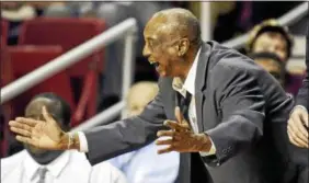  ?? H. RUMPH JR. — ASSOCIATED PRESS FILE ?? Above, Temple coach John Chaney reacts during a 2005 game against Army, in which the legendary coach won his 500th career game at Temple. Before going to Temple, Chaney was 232-56 at what was then called Cheyney State University. He was inducted into the Basketball Hall of Fame in 2001.