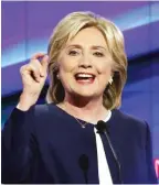  ?? | JOHN LOCHER/AP ?? Hillary Rodham Clinton speaks during the CNN Democratic presidenti­al debate Tuesday in Las Vegas.