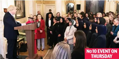  ??  ?? Fears: Health minister Nadine Dorries in the Commons last Wednesday – day before she attended an Internatio­nal Women’s Day reception at Downing Street, above