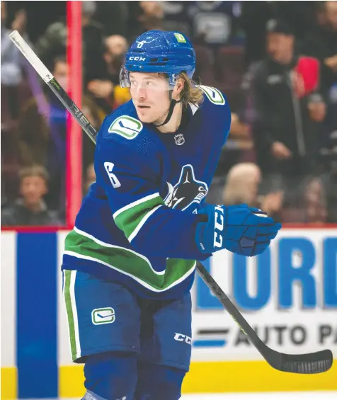  ?? USA TODAY SPORTS ?? Canucks forward Brock Boeser has had to contend with a COVID-19 diagnosis, a prolonged first-half scoring slump, a second-half surge and intrigue as a restricted free agent, but above all his father's health problems.