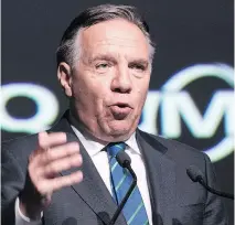  ?? JACQUES BOISSINOT/THE CANADIAN PRESS ?? CAQ Leader François Legault said immigrants who fail the language and values tests would not receive a selection certificat­e and Ottawa would be informed of their status.