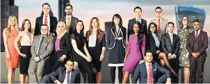  ??  ?? HOPEFUL The 18 candidates vying for Lord Sugar’s cash on new series of The Apprentice