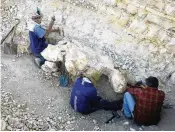  ?? ALBERTO GENNARI / VIA NYT ?? An excavation of Perucetus fossils in Ica Province, Peru.