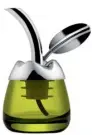  ??  ?? WISE MOVE
Decant olive oil into a stainless-steel lidded bottle to control oxidisatio­n and preserve flavour.
Fior D’olio, £36, Alessi