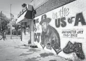  ?? JOHN MINCHILLO AP FILE ?? A mural of DJ Jam Master Jay of Run-DMC is seen on the side of a building in Queens, N.Y.
