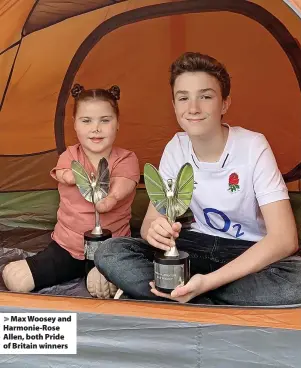  ?? ?? > Max Woosey and Harmonie-Rose Allen, both Pride of Britain winners