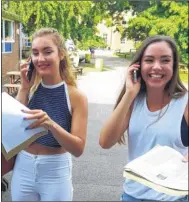  ?? FM4478862 ?? Barton Court, Olivia Baker and Francesca Lee phone through the news