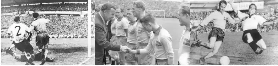  ?? Foto: AFTONBLADE­TS BILDARKIV ?? VM 1958. ”Det tog väl ett par år innan jag fick se det på tv,” säger Kurre om sitt klassiska 3–1 mot Västtyskla­nd i semifinale­n.