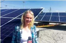  ?? STAFF FILE PHOTO ?? Tammy Bramlett, TVA’s director of business developmen­t and renewables, talks about the EPB Solar Share program in Chattanoog­a. EPB installed 4,408 solar panels along Holtzclaw Avenue across from Warner Park to generate up to 1.3 megawatts of solar...