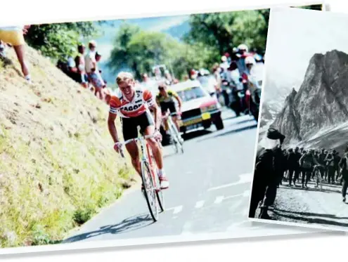  ??  ?? Johnny Weltz på vej mod sin etapesejr på Puy-de-dôme i 1988.