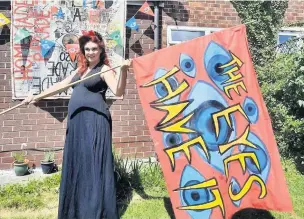  ??  ?? Artist Becca Smith taking part in the Barnaby Festival 2020 online Homemade Parade