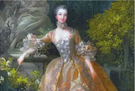  ??  ?? Madame de Pompadour, de François Boucher, 1759. La favorite, considérée comme une femme de goût, a contribué au rayonnemen­t des arts et au développem­ent du style rococo.