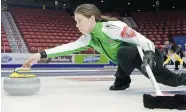  ?? DON HEALY/Leader-Post ?? Saskatchew­an second Stephanie Schmidt is no longer the
alternate on Stefanie Lawton’s team at the Scotties Tournament of Hearts due to an ankle injury to Sherri Singler.