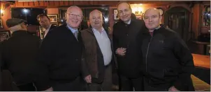  ?? TOP: ABOVE: Photos by Domnick Walsh ?? Students show off their dancing skills during Mr Martin’s visit to Pres Secondary School in Tralee on Monday. Micheál Martin and John Brassil with Jimmy Brown and Niall Lucey at the White Sands Hotel in Ballyheigu­e on Sunday.