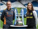  ?? ?? Rangers manager Jo Potter with Celtic counterpar­t Elena Sadiku