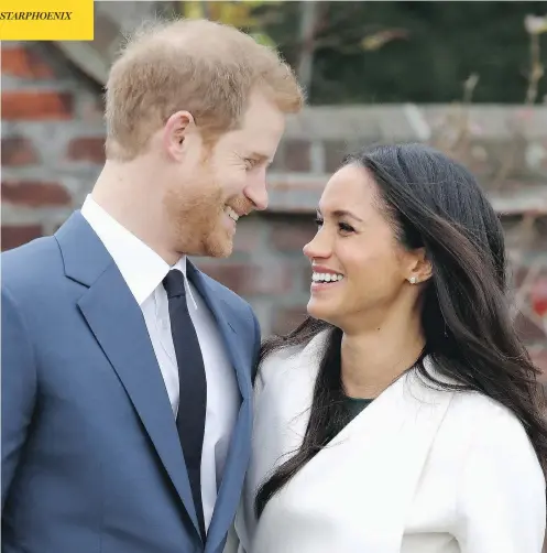  ?? CHRIS JACKSON / GETTY IMAGES ?? Prince Harry and U.S. actress Meghan Markle share a moment at London’s Kensington Palace during an official photocall to announce their engagement on Monday, confirming what’s been heavily rumoured for months. The two are planning a spring wedding.